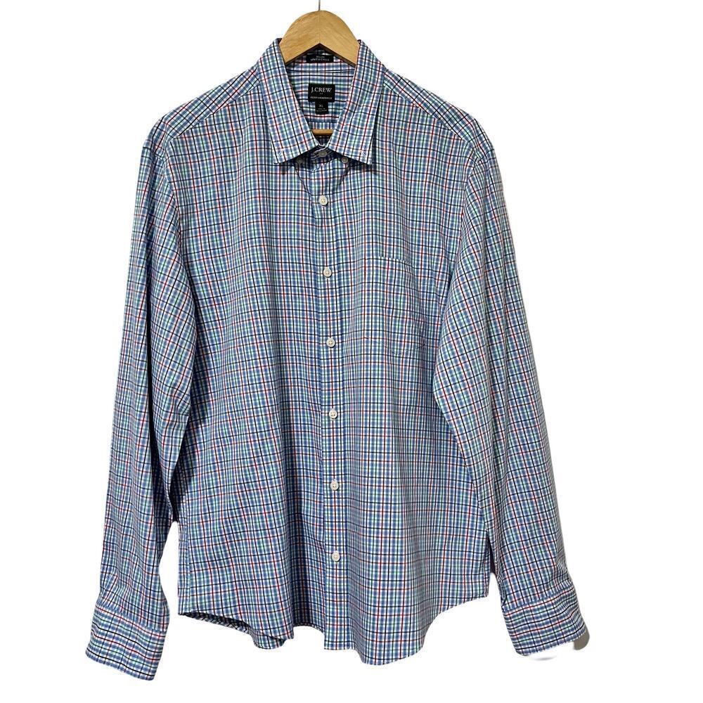 J. Crew Mens Slim Untucked Flex Performance Shirt Size XL Plaid Multicolor
